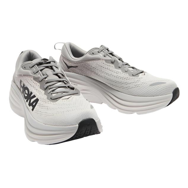 HOKA Mens Bondi 8 Running Shoes - Sharkskin/Harbor Mist