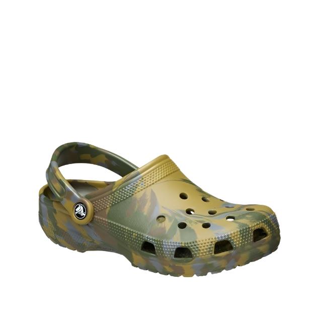 Crocs Unisex Marble Classic Clogs - Aloe/Multi