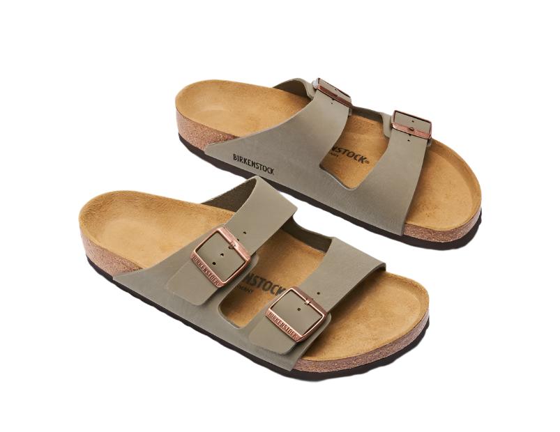 Birkenstock Unisex Arizona Regular Fit Sandals - Stone