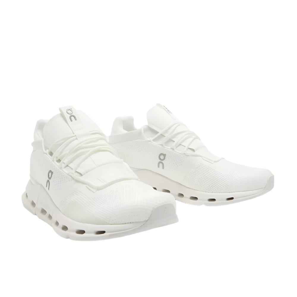 On Mens Cloudnova Running Shoes - Undyed White/White