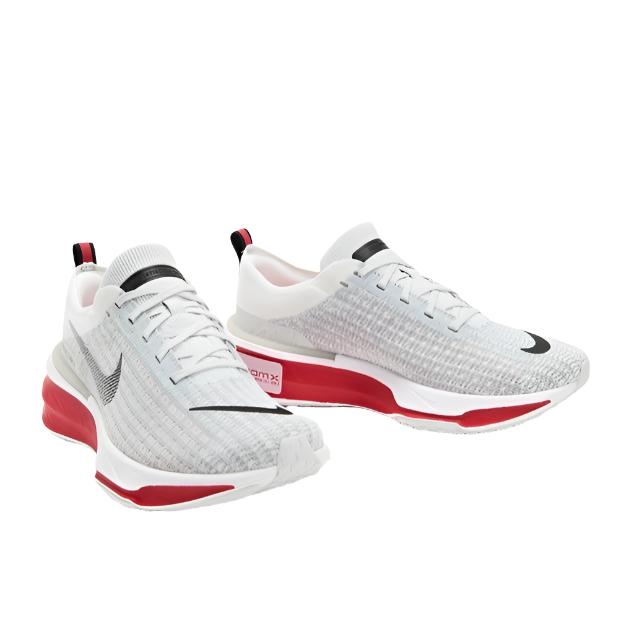 Nike Mens Invincible 3 Running Shoes - White/ Black/ Fire Red/ Cement Grey