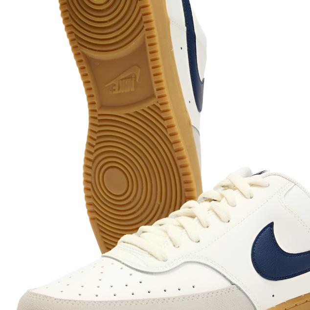 Nike Mens Court Vision Low Sneakers Running Shoes - Sail/ Navy/ Light Brown