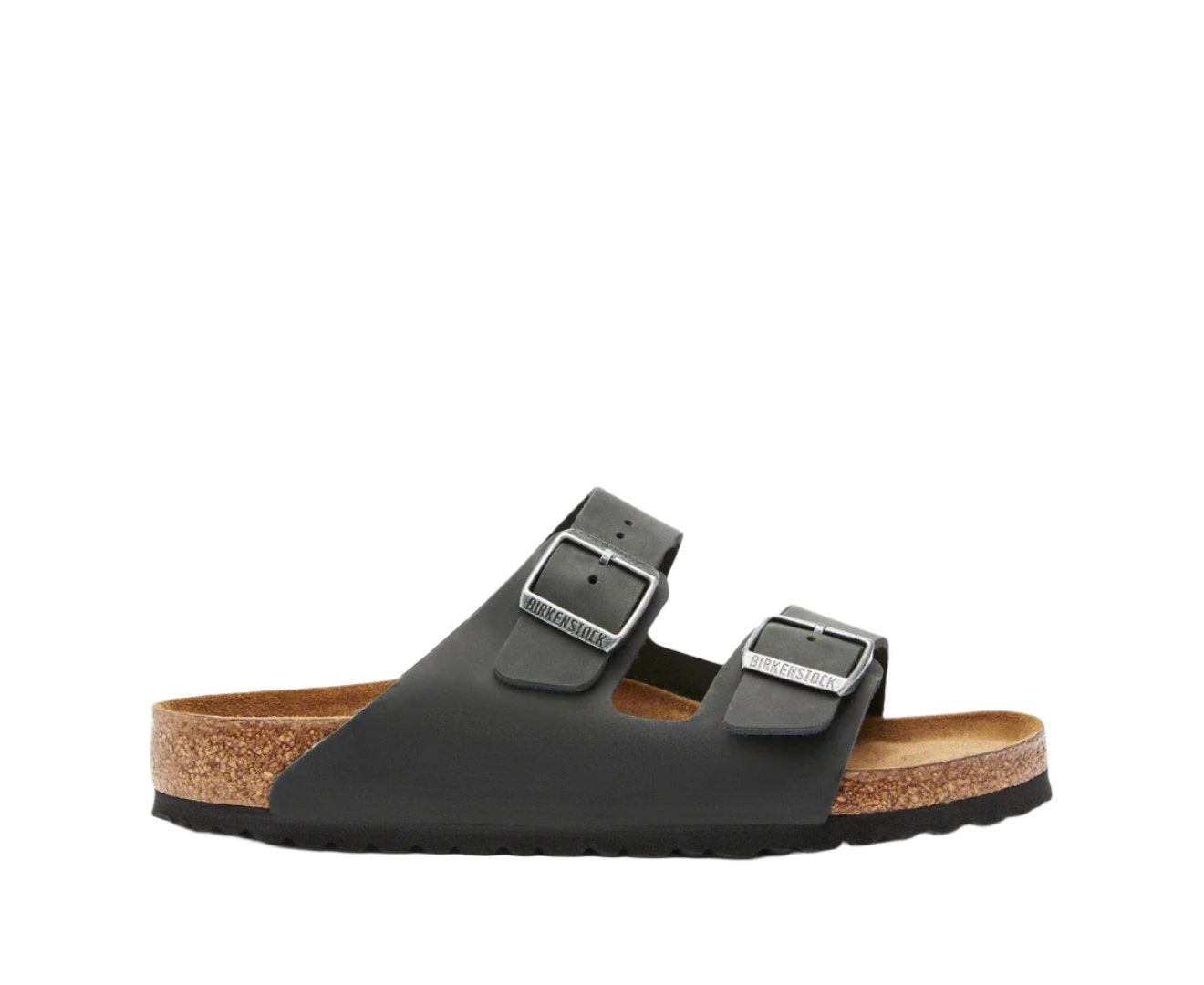 Birkenstock Unisex Soft Footbed Arizona Leather Regular Fit Sandals - Black