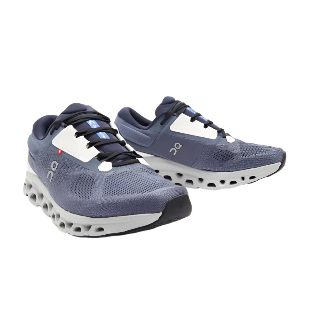 On Mens Cloudstratus 3 Running Shoes - Metal/Glacier