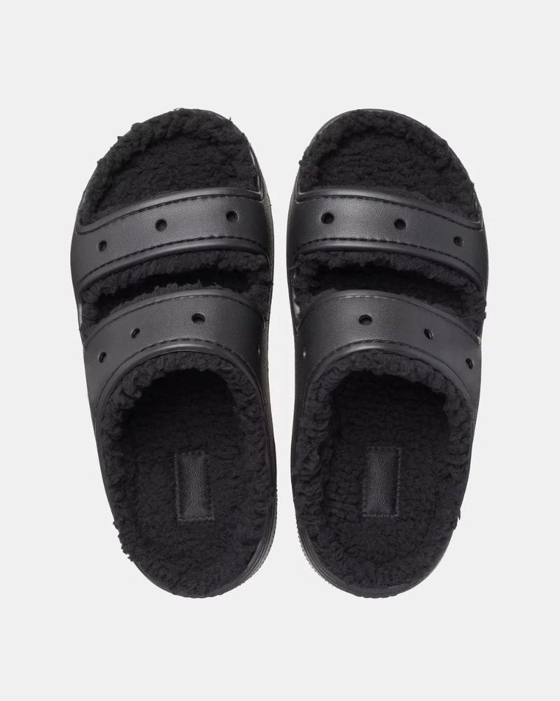 Crocs Unisex Classic Cozy Sandals - Black/Black