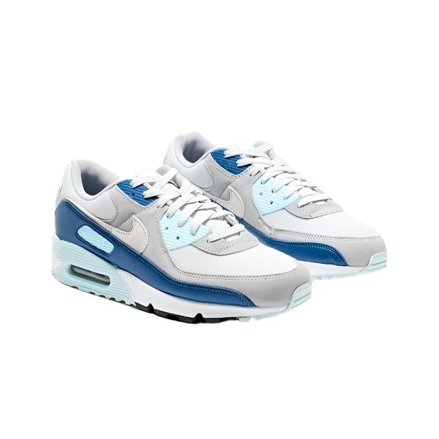 Nike Mens Air Max 90 Sneakers Shoes - Pure Platinum/ White/Glacier Blue