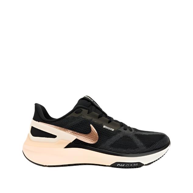 Nike Women's Structure 25 Running Shoes - Black/ Metallic Bronze/Crimson Tint