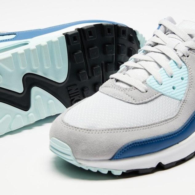 Nike Mens Air Max 90 Sneakers Shoes - Pure Platinum/ White/Glacier Blue