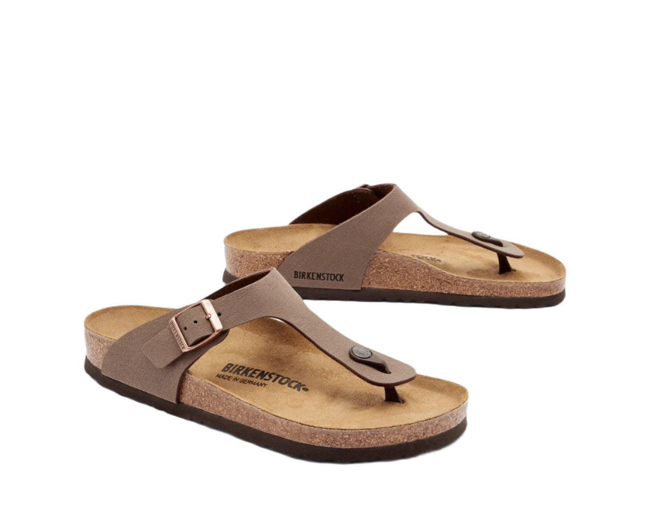 Birkenstock Unisex Gizeh Birko-Flor Nubuck Regular Fit Sandals - Mocca