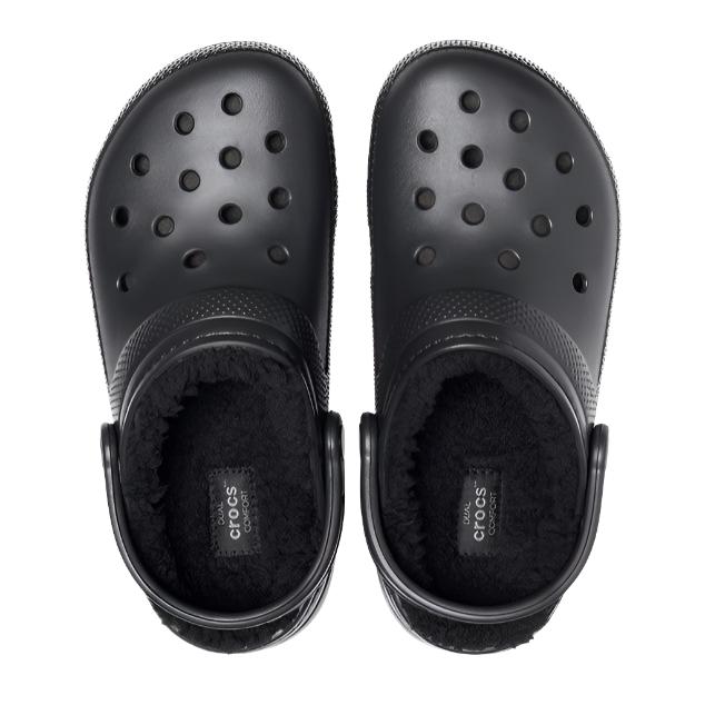 Crocs Unisex Classic Lined Clogs - Black/Black