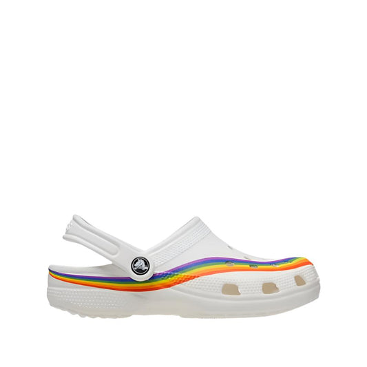 Crocs Unisex Classic Rainbow Dye Clogs - White/Multi