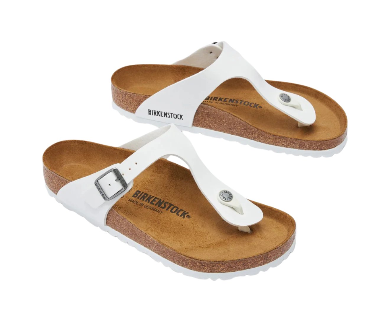 Birkenstock Unisex Gizeh Birko-Flor Regular Fit Sandals - White