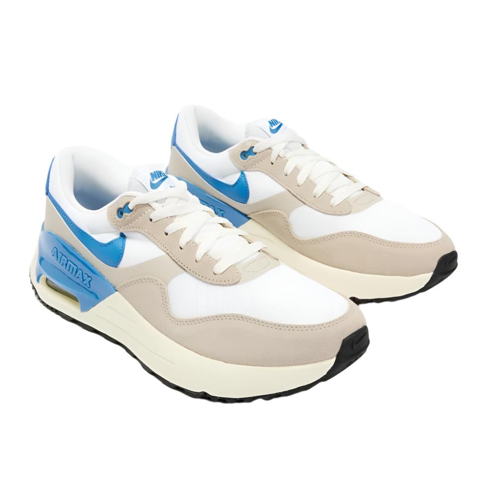 Nike Mens Air Max SYSTM Sneakers Running Shoes - White/Blue/ Cream/Coconut