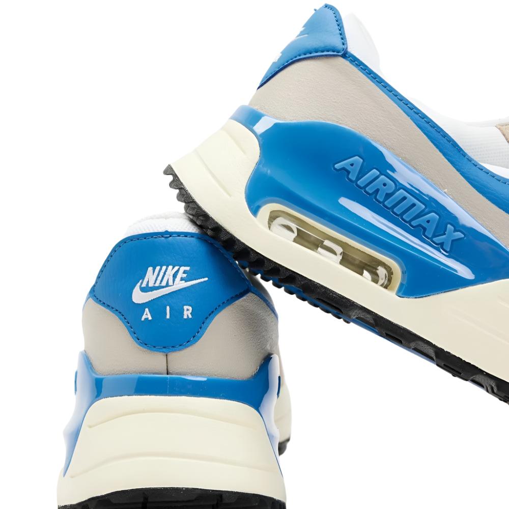 Nike Mens Air Max SYSTM Sneakers Running Shoes - White/Blue/ Cream/Coconut