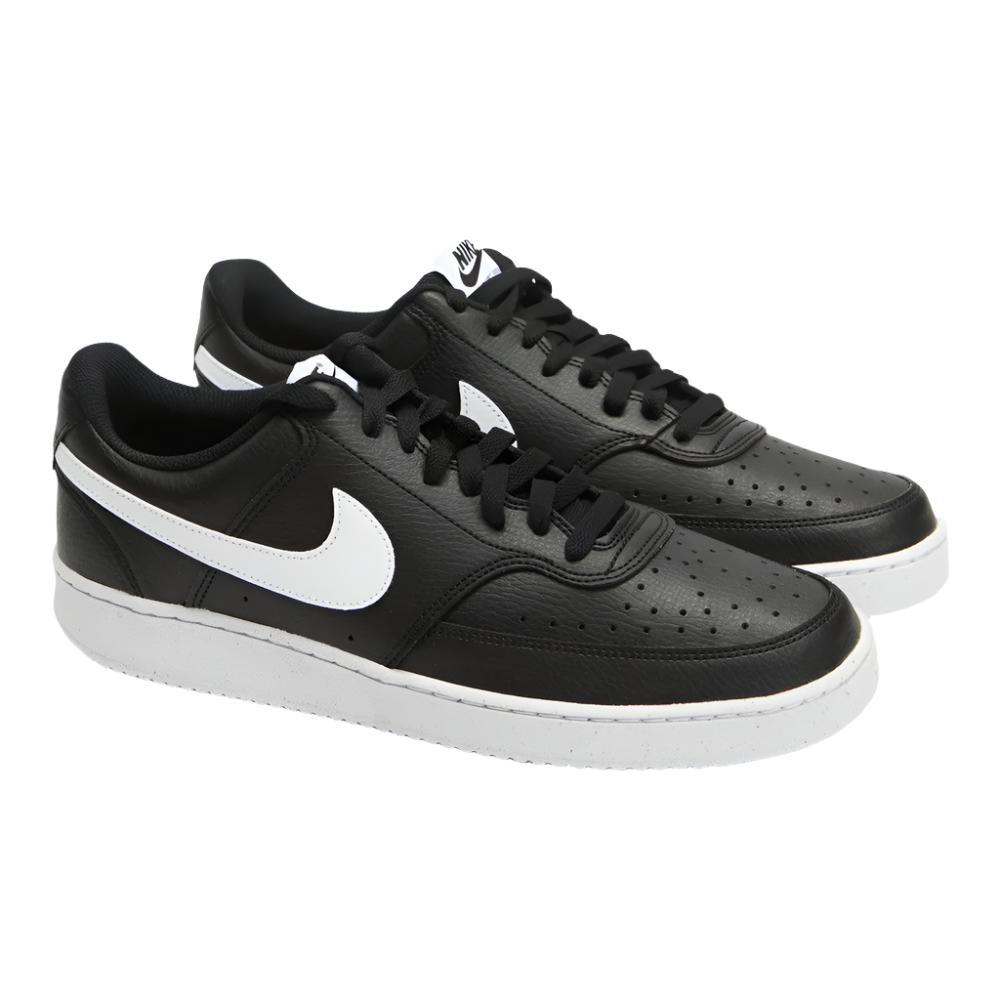 Nike Mens Court Vision Low Next Nature Sneakers Shoes - Black/ White/ Black