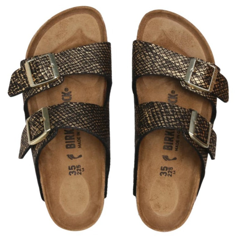 Birkenstock Mens Womens Arizona Sandals - Shiny Python Black