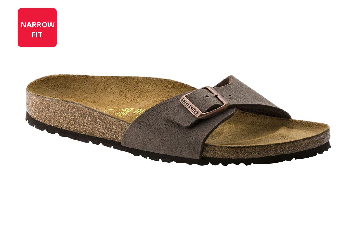 Birkenstock Unisex Madrid Birkibuc Narrow Fit Sandal - Mocha