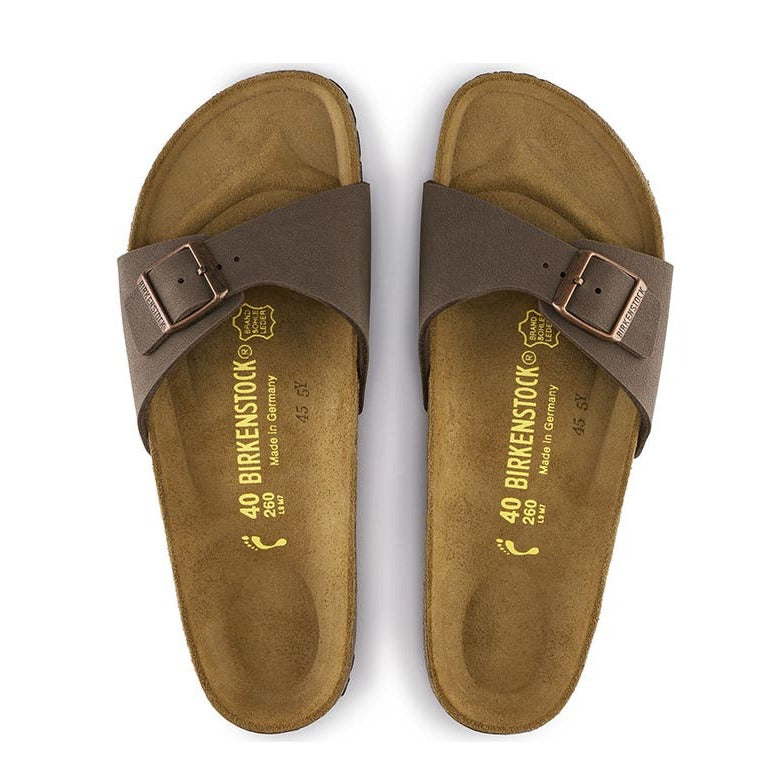 Birkenstock Unisex Madrid Birkibuc Narrow Fit Sandal - Mocha