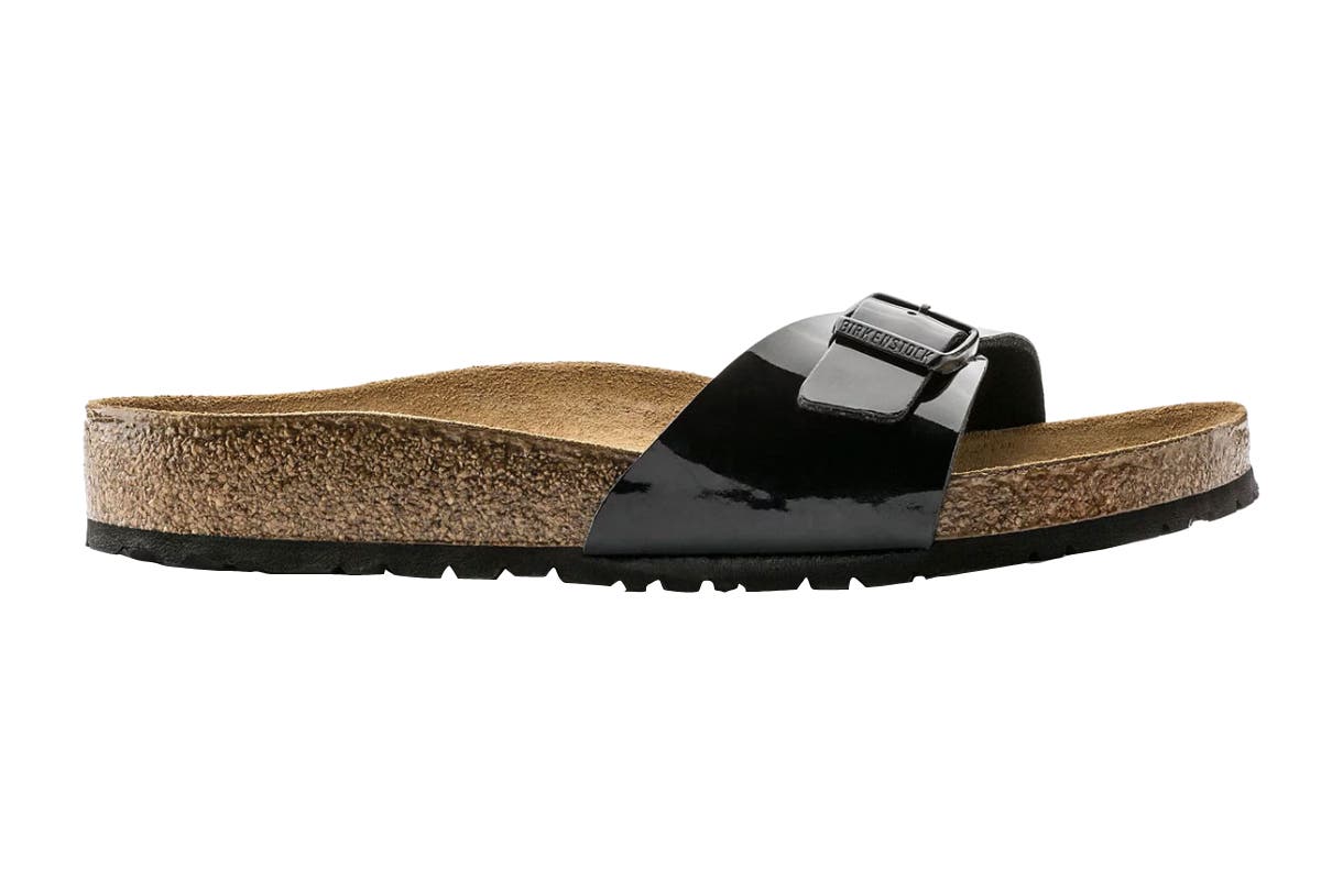 Birkenstock Unisex Madrid Birko-Flor Narrow-Fit Sandal - Black Patent