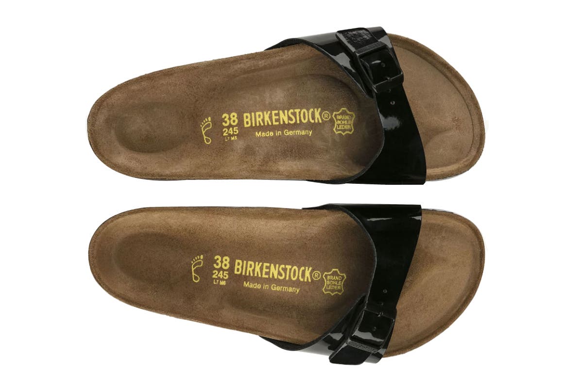 Birkenstock Unisex Madrid Birko-Flor Narrow-Fit Sandal - Black Patent