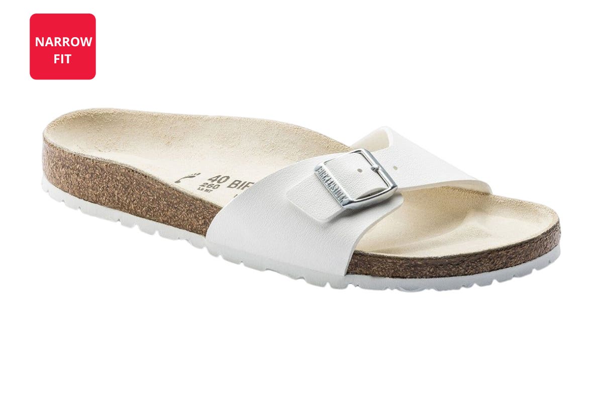 Birkenstock Unisex Madrid Birko-Flor Narrow-Fit Sandal - White