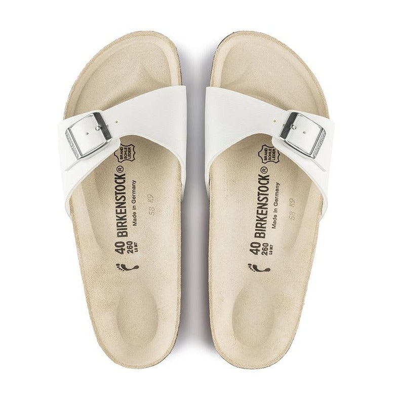 Birkenstock Unisex Madrid Birko-Flor Narrow-Fit Sandal - White