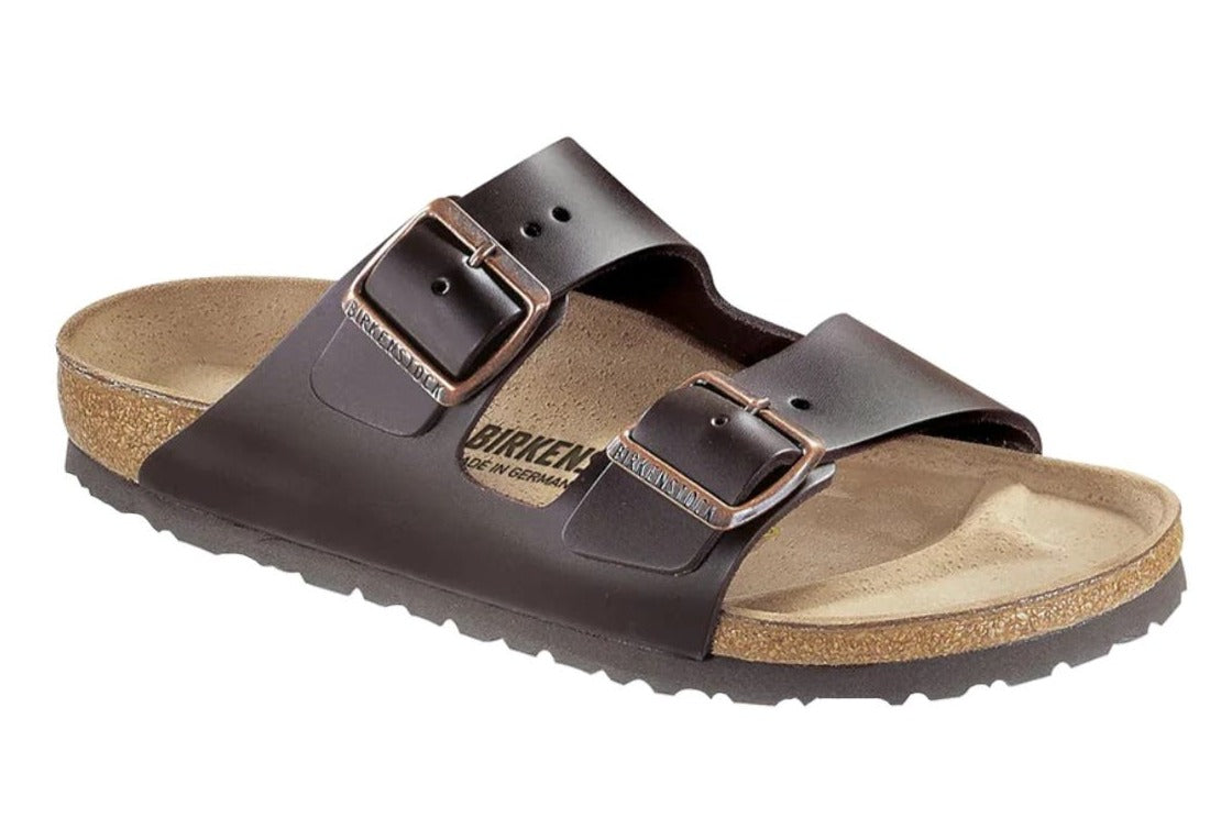 Birkenstock Arizona Natural Leather Regular Fit Sandal - Dark Brown