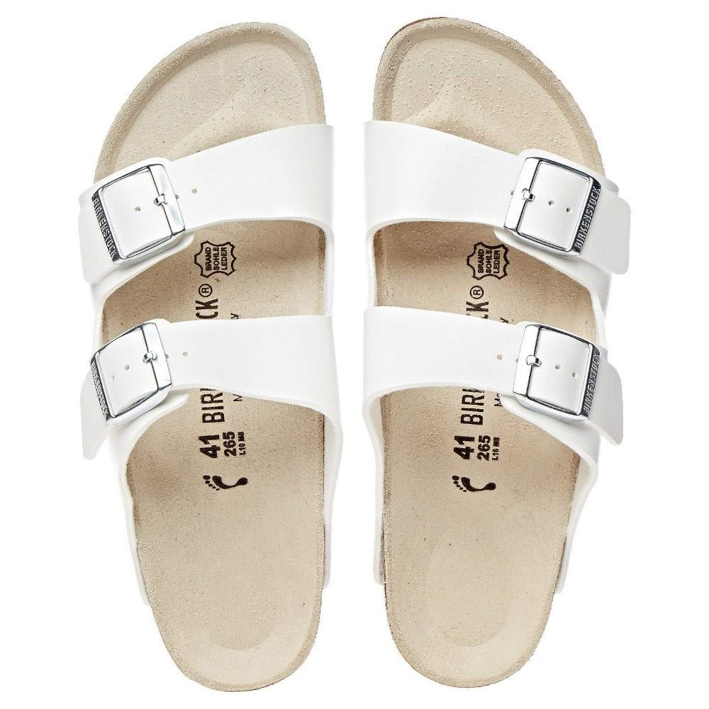 Birkenstock Unisex Arizona Narrow Leather Sandal - White