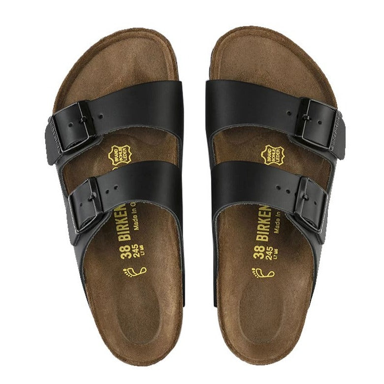 Birkenstock Arizona Natural Leather Regular Fit Sandal - Black