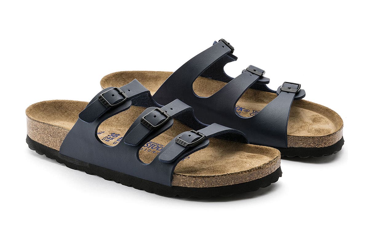 Birkenstock Unisex Florida Birko-Flor Soft Footbed Sandals (Blue)