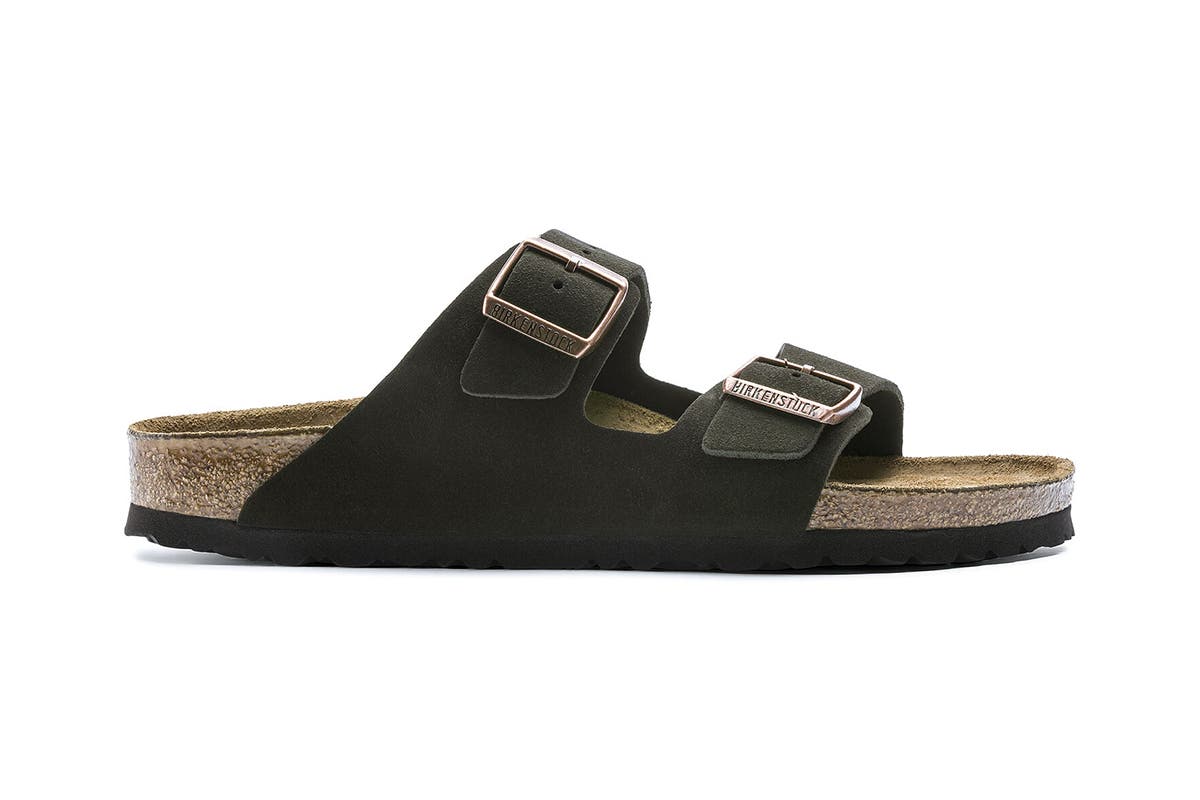 Birkenstock Arizona Suede Leather Soft Footbed Regular Fit Sandal - Mocha