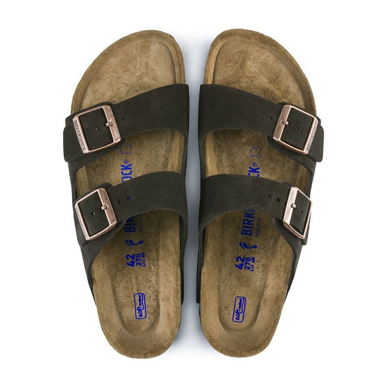 Birkenstock Arizona Suede Leather Soft Footbed Regular Fit Sandal - Mocha