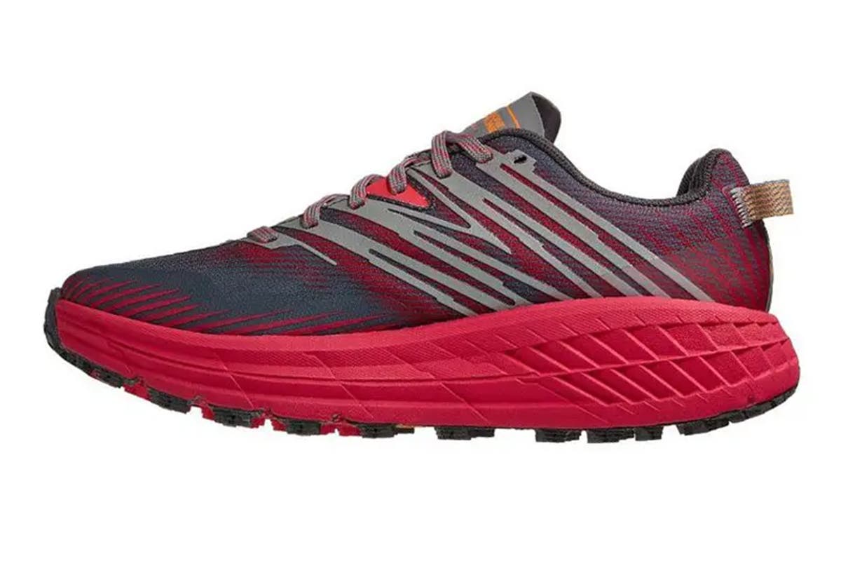 Hoka One One Women's Speedgoat 4 Trail Shoe - Castlerock/Paradise Pink