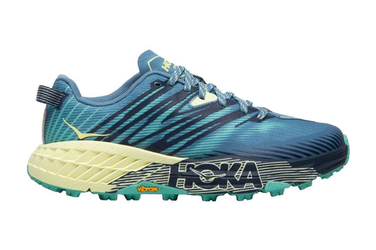 Hoka One One Women's Speedgoat 4 Trail Shoe - Provincial Blue/Luminary Green