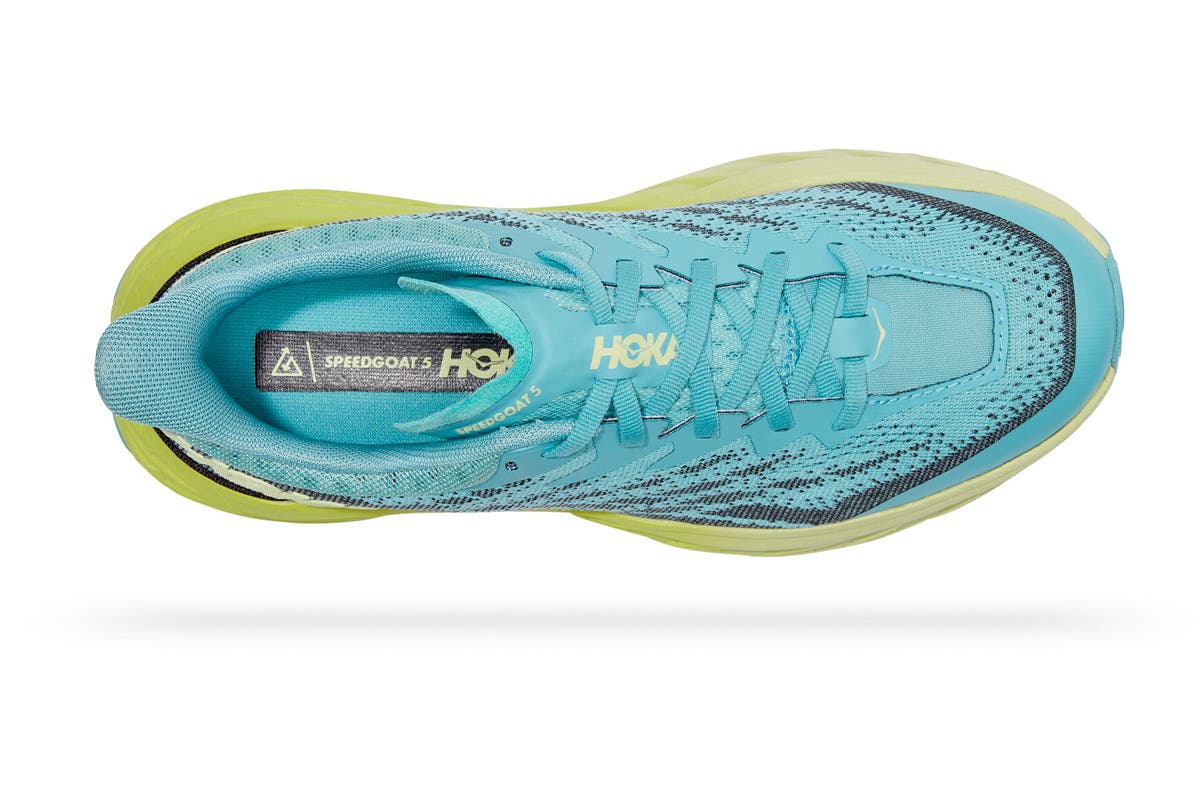 Hoka One One Women's Speedgoat 5 Trail Shoes - Coastal Shade/Green Glow